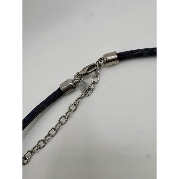 Chicos Purple Wood Disc Pendant Braided Necklace Statement Boho - Picture 3 of 3